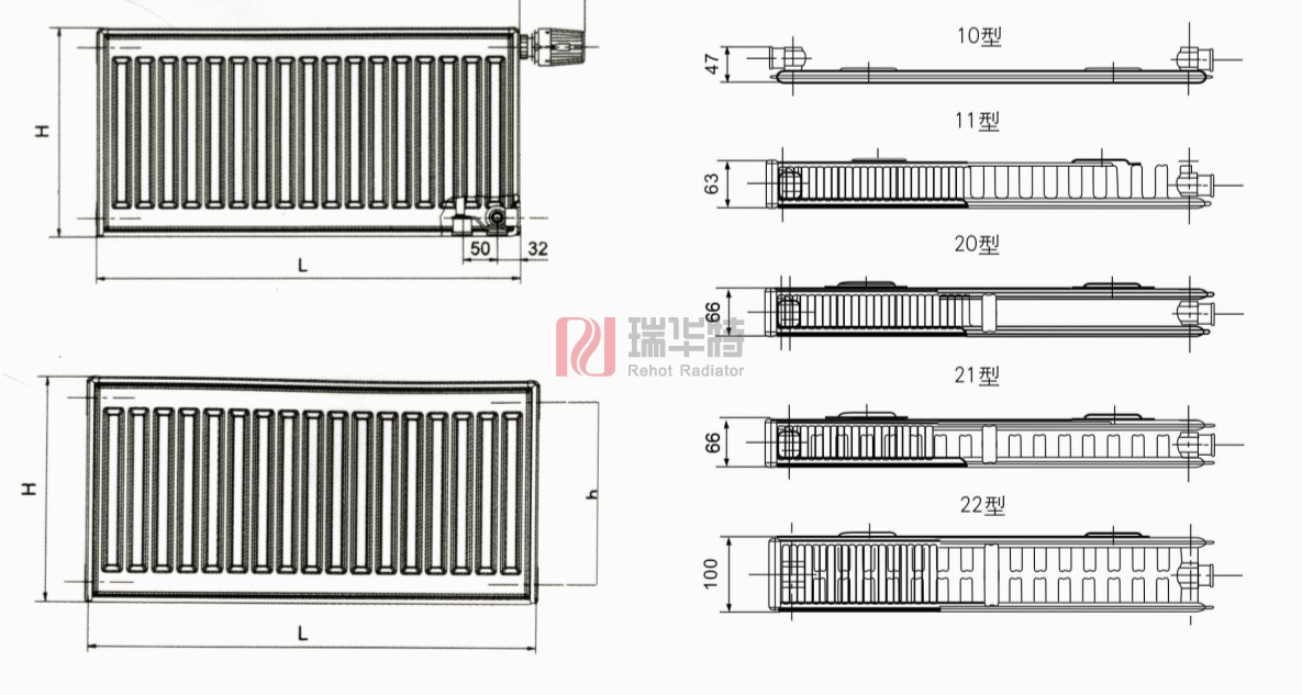 鋼制板式散熱器結構圖
